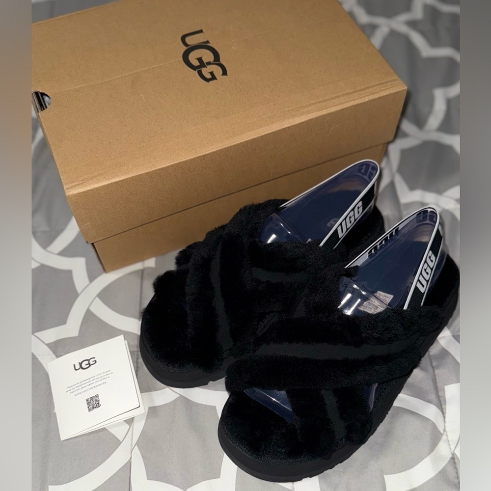 UGG Black Disco Cross Slide Sandal
